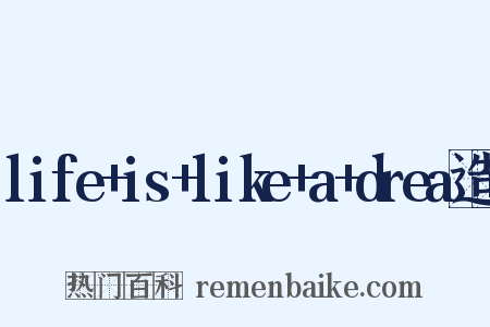 life+is+like+a+drea造句是什么意思的图片